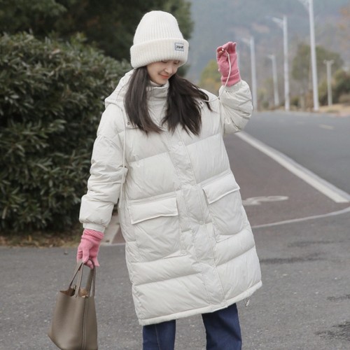 90白鸭绒奶白羽绒服外套