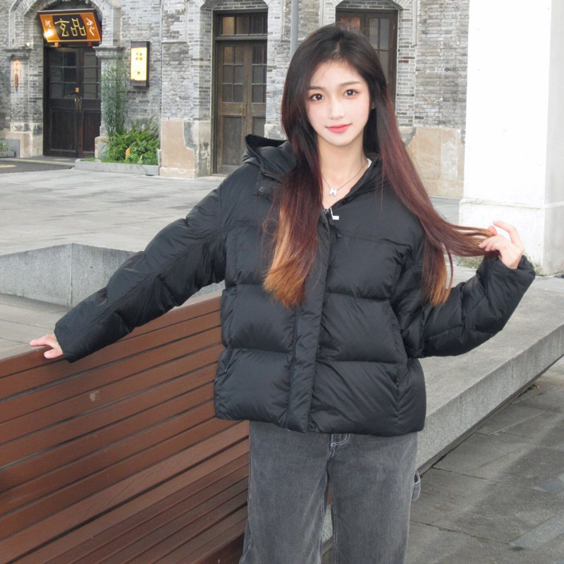 90白鸭绒花苞帽羽绒服外套