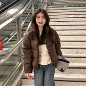 小个子面包服外套女2025秋冬季 新款 百搭加厚保暖立领羽绒棉服棉袄