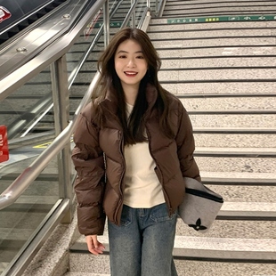 小个子面包服外套女2025秋冬季 百搭加厚保暖立领羽绒棉服棉袄 新款