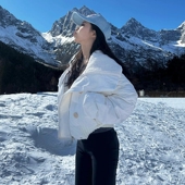 保命羊羔绒翻领短款 小众羽绒棉服 设计感法式 外套女2025秋冬季 新款