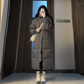 新款 学院风长款 90白鸭绒羽绒服女过膝2025秋冬季 宽松显瘦加厚外套