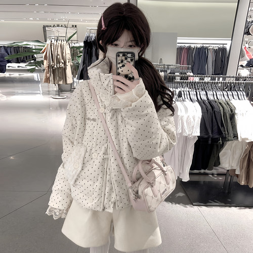 羊羔绒韩系甜美温柔风羽绒棉服