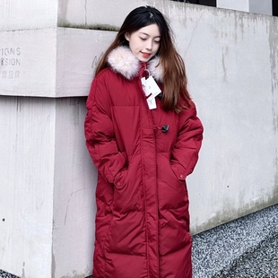 仙女保命加厚羽绒棉服女2025秋冬季 大毛领高级感炸街过膝外套 新品