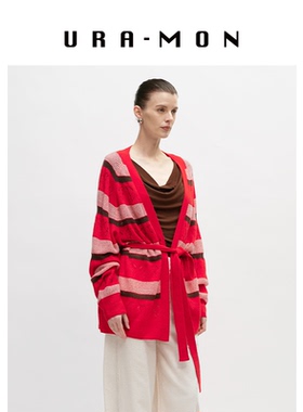 URA-MON｜羊绒宽松镂空开衫2026年春季新款休闲松弛感宽松廓形