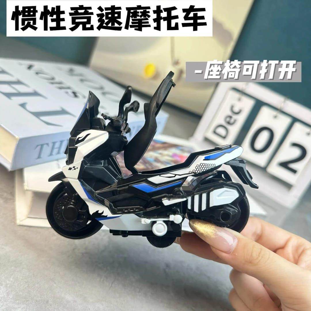 真模型座椅可打开3岁男孩滑行惯性踏板摩托车警车小汽车摆件图片