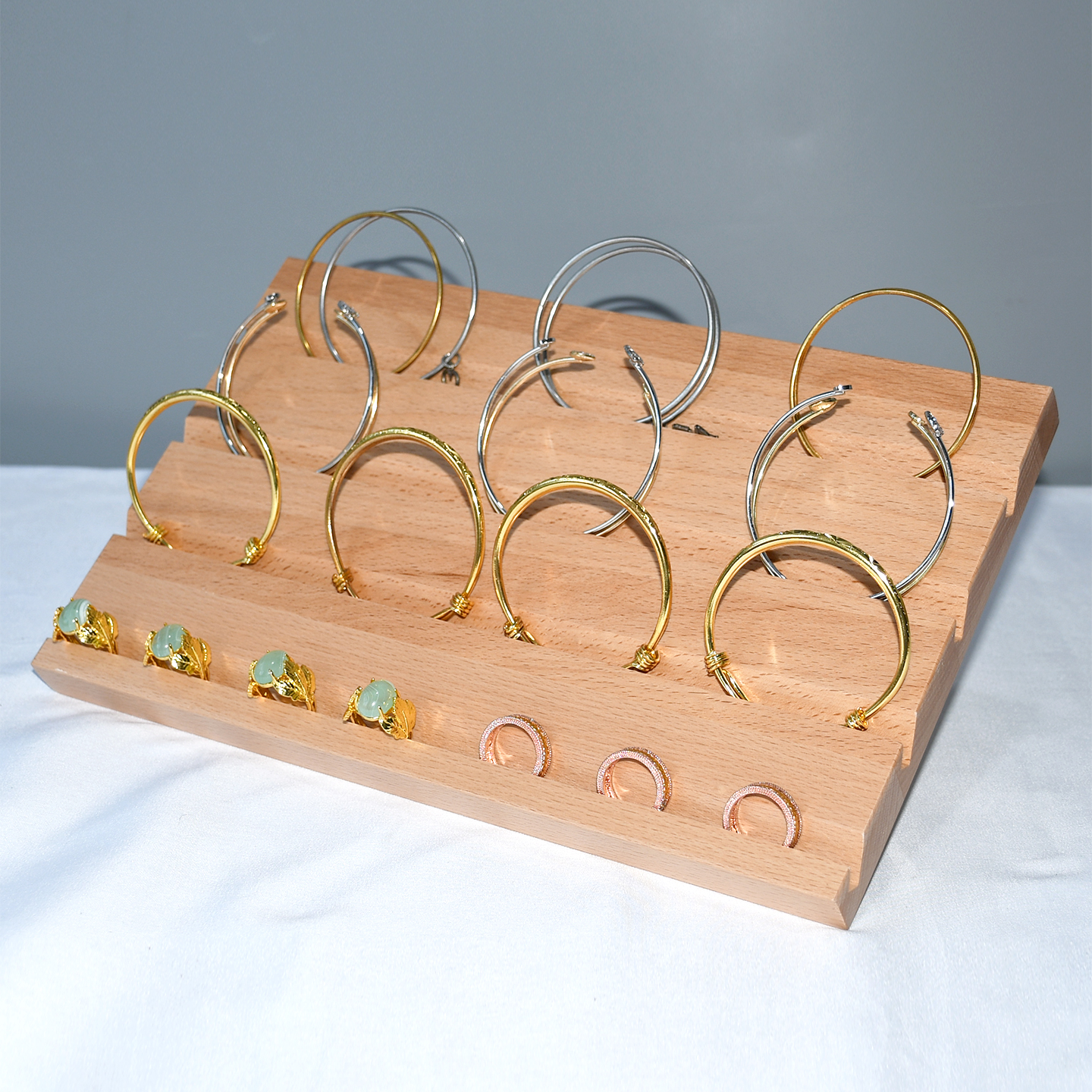 实木手镯陈列架戒指收纳板展示架