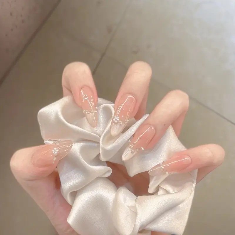 【珠光月色】初秋纯手工中长款冰透猫眼显白裸色高级感穿戴甲美甲,彩妆/香水/美妆工具,指甲装饰,淘宝优惠券,粉丝福利购,淘宝优惠卷