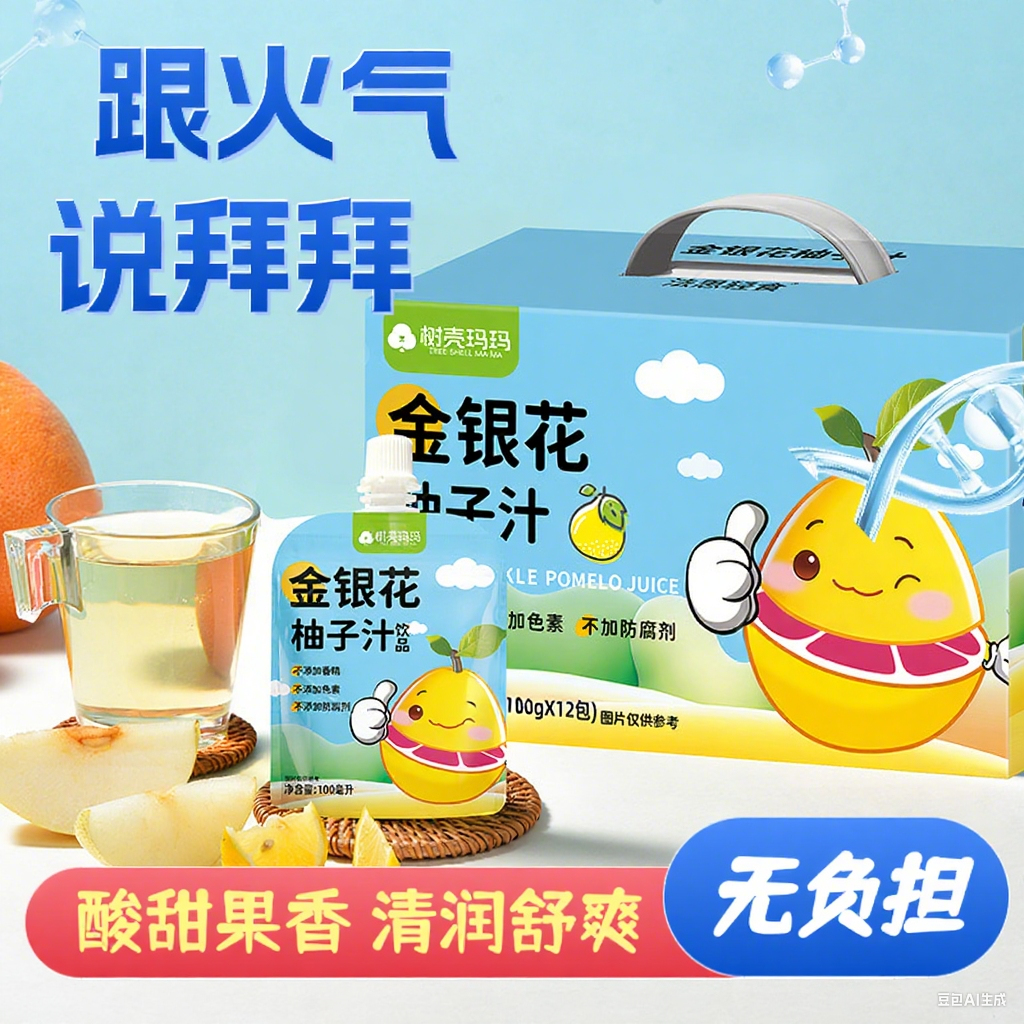 金银花柚子汁好喝不上火果蔬饮料