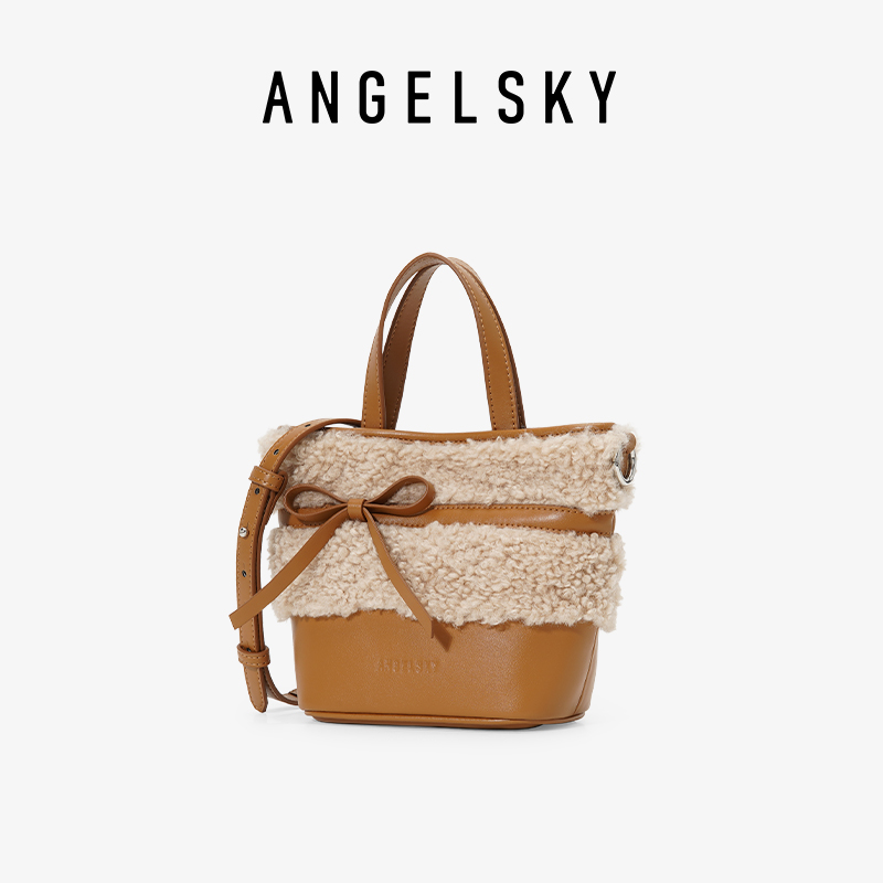 ANGELSKY秋冬毛毛泰迪斜挎包