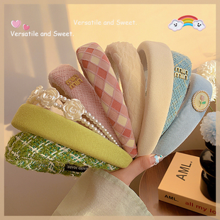 甜美糖果色发箍女2026年新款 气质百搭高颅顶头箍网红宽边发卡头饰