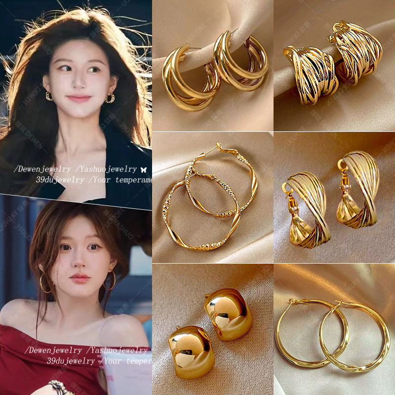 雅硕金属轻奢小众设计气质耳饰女