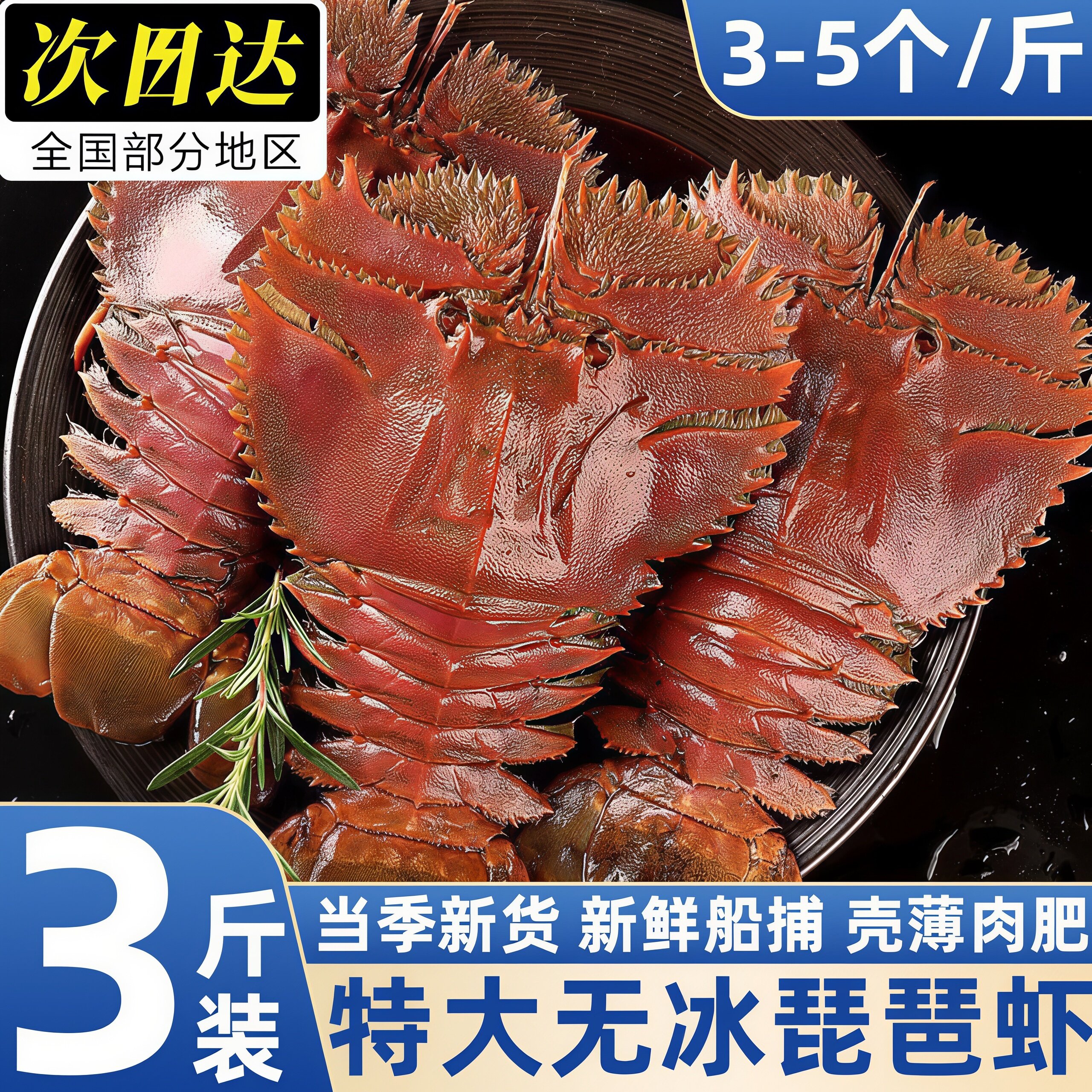 野生鲜活九齿扇虾特大冷冻