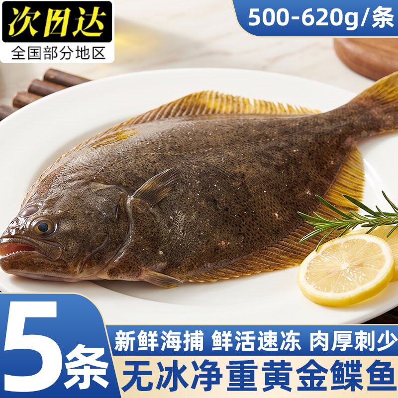 深海黄金鲽鱼冷冻整条包邮