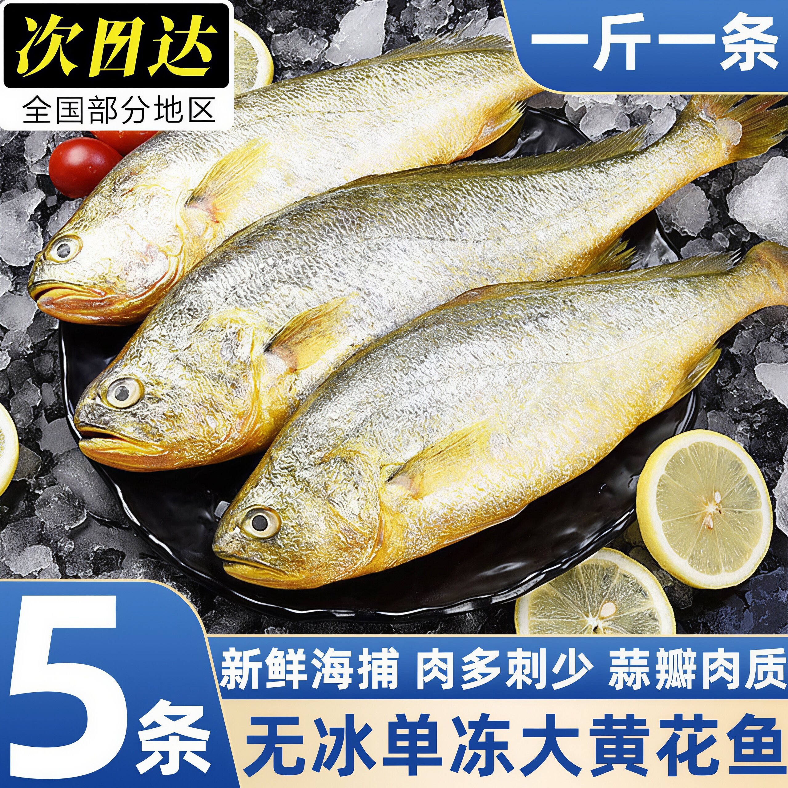 深海新鲜冷冻黄花鱼包邮