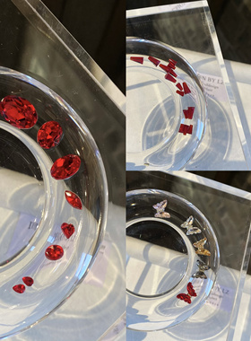 正品LZ高定美甲饰品红色混珠异形钻搭配饰2025新年红色搭配小饰集