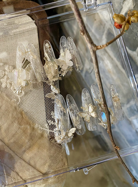 正品LZ高定美甲饰品2024秋冬新品草木侘寂风系列兰若秋冬氛围蝴蝶