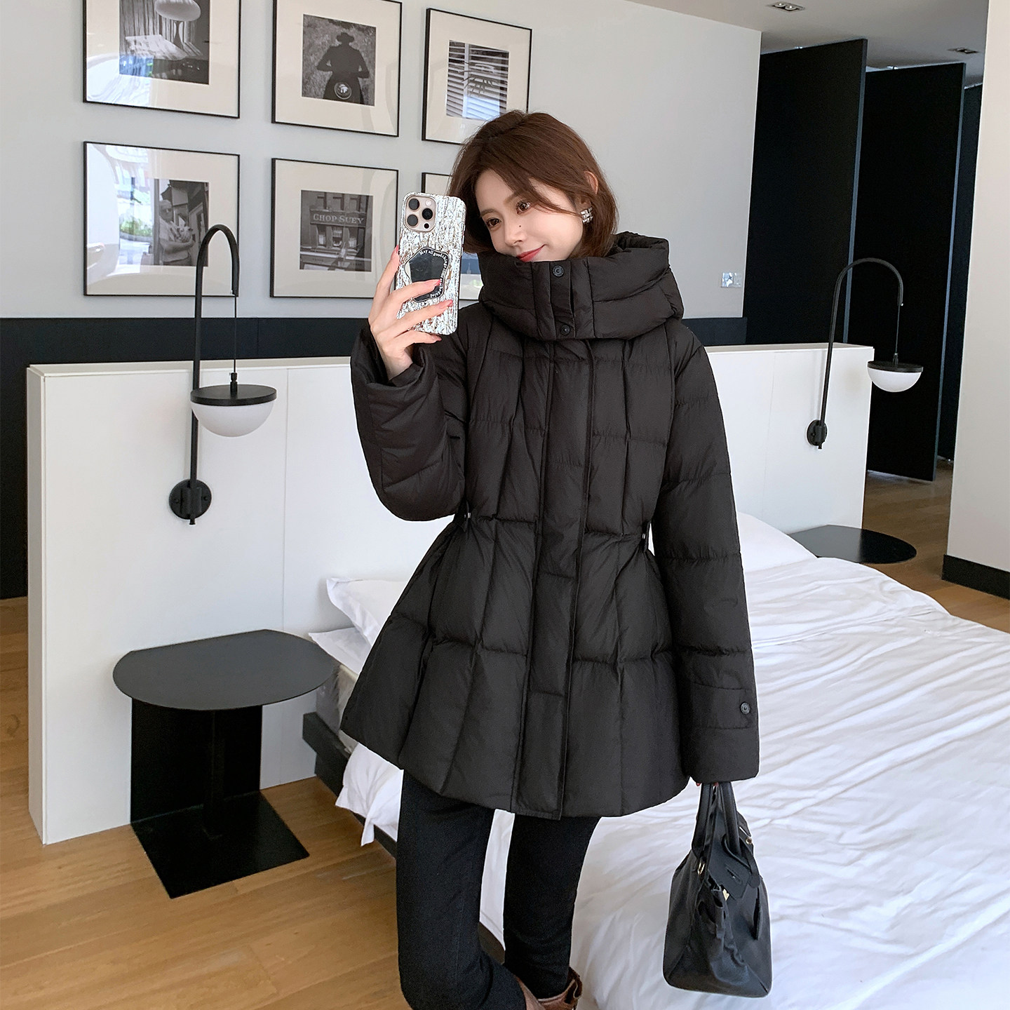 羽绒棉服女加厚连帽超柔软百搭潮