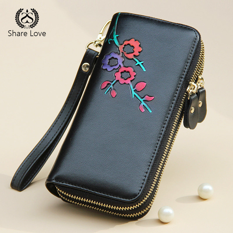 真皮钱包女长款高档新款时尚牛皮钱夹手拿包女式小包简约可放手机