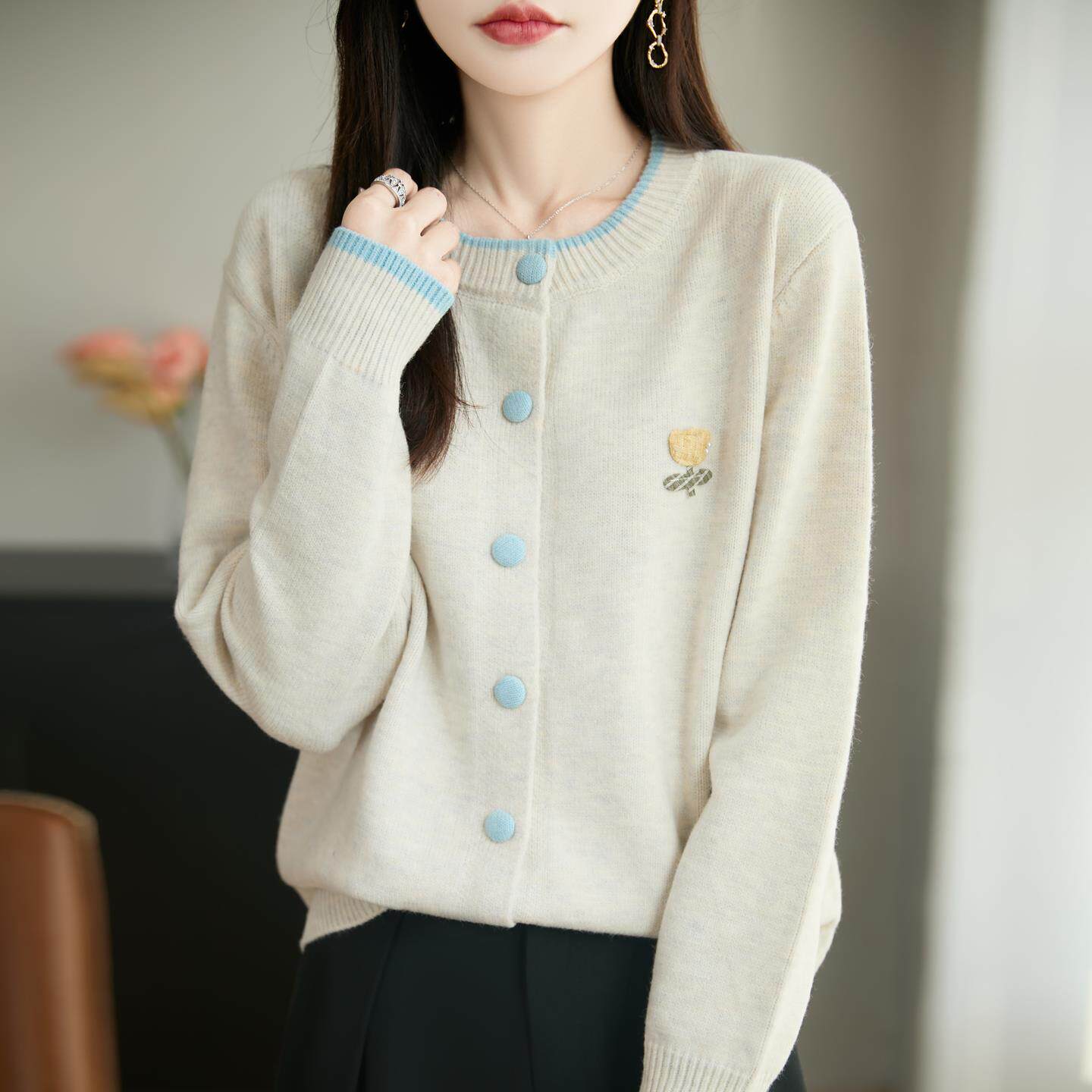 ROUMIKL韩系秋冬穿搭针织开衫毛衣外套女25新款高级感休闲小个子