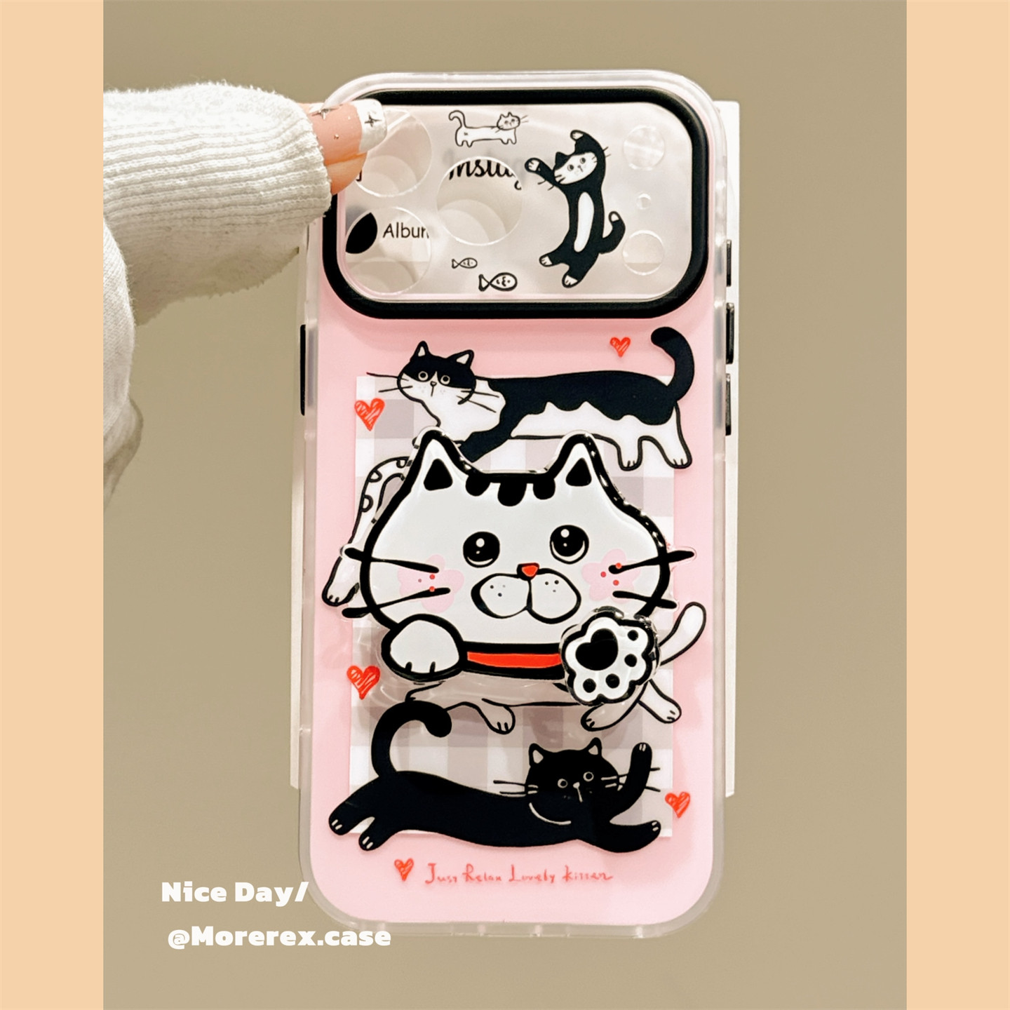 MoreRex 趣味ins条形猫咪狗狗磁吸支架适用苹果18手机壳iphone17promax新款18pro创意15全包防摔保护套14女16