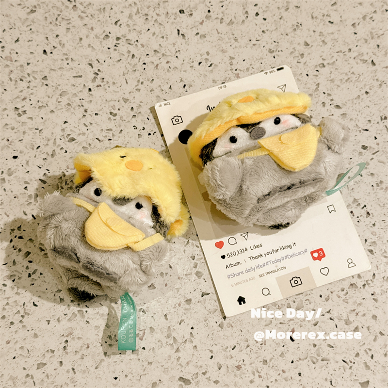 MoreRex 秋冬毛绒茸可爱公仔企鹅适用苹果AirPods4保护壳airpods1/2/3蓝牙无线耳机套airpodspro二三四代新款