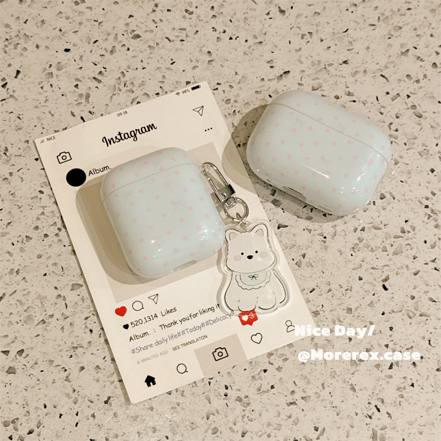 MoreRex 日韩简约星星西高地挂坠适用苹果AirPods5保护壳airpods2/3/4蓝牙无线耳机套airpodspro二三四代新款