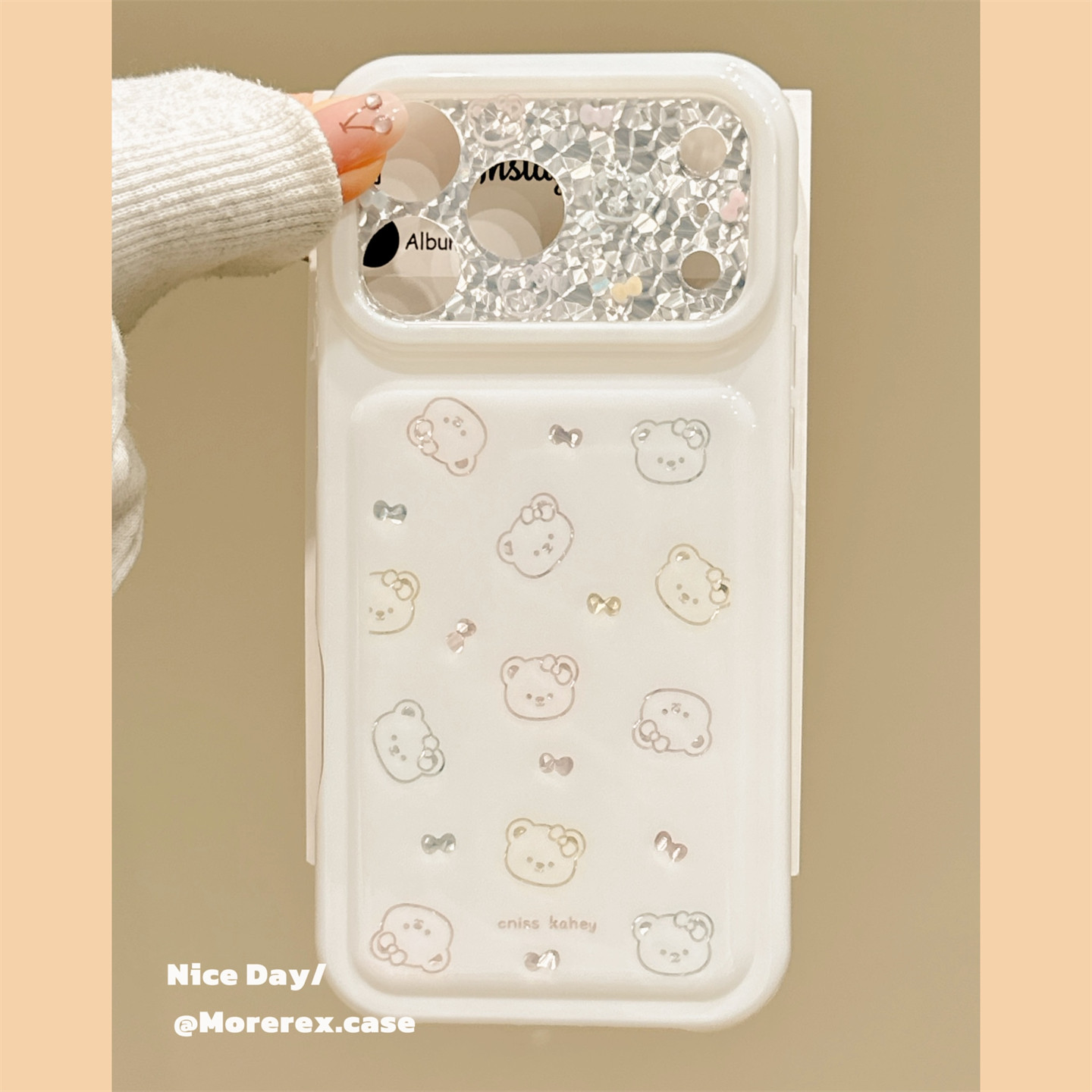 MoreRex 韩系ins奶萌彩色小熊头像适用苹果18手机壳创意iphone17promax新款18pro全包15防摔保护套14少女心16