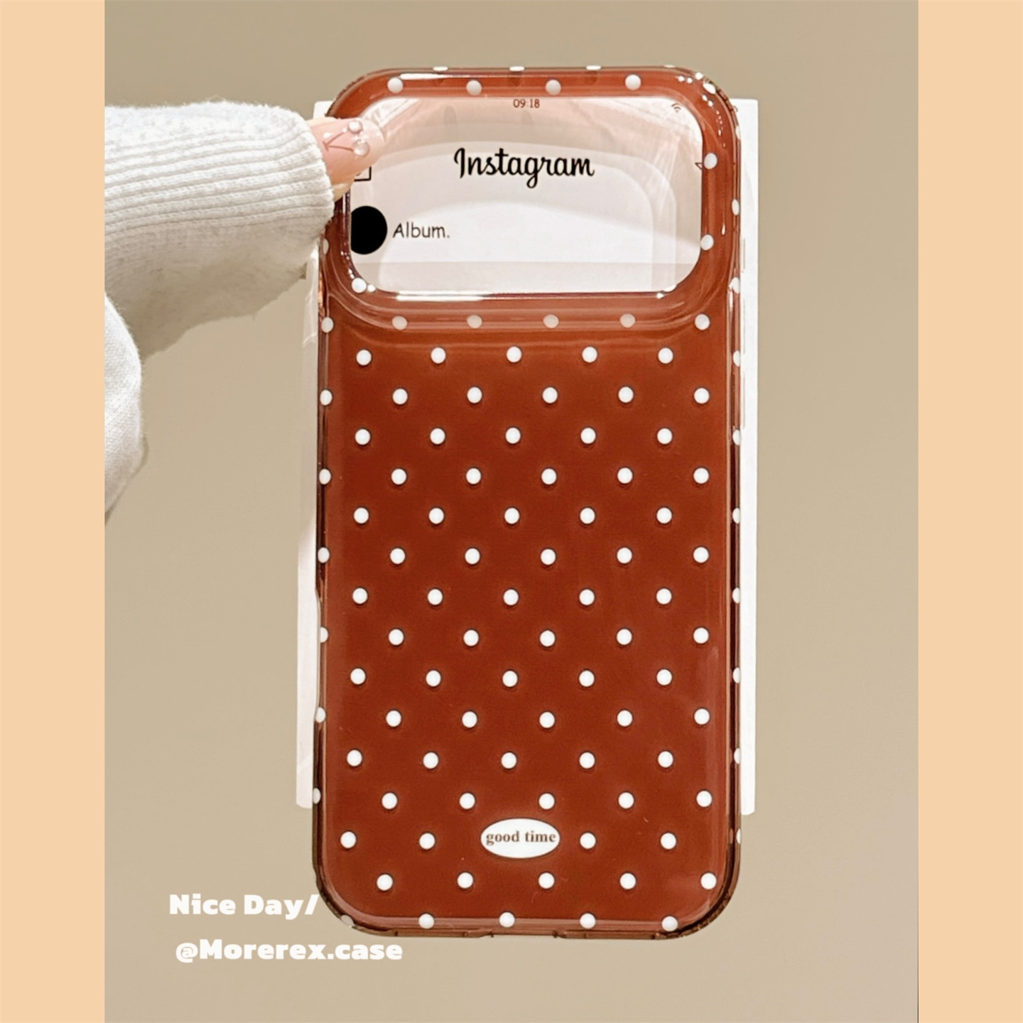 MoreRex 秋冬ins复古撞色波点适用苹果18手机壳简约iphone17promax新款18pro全包15防摔保护套14日韩16超好看