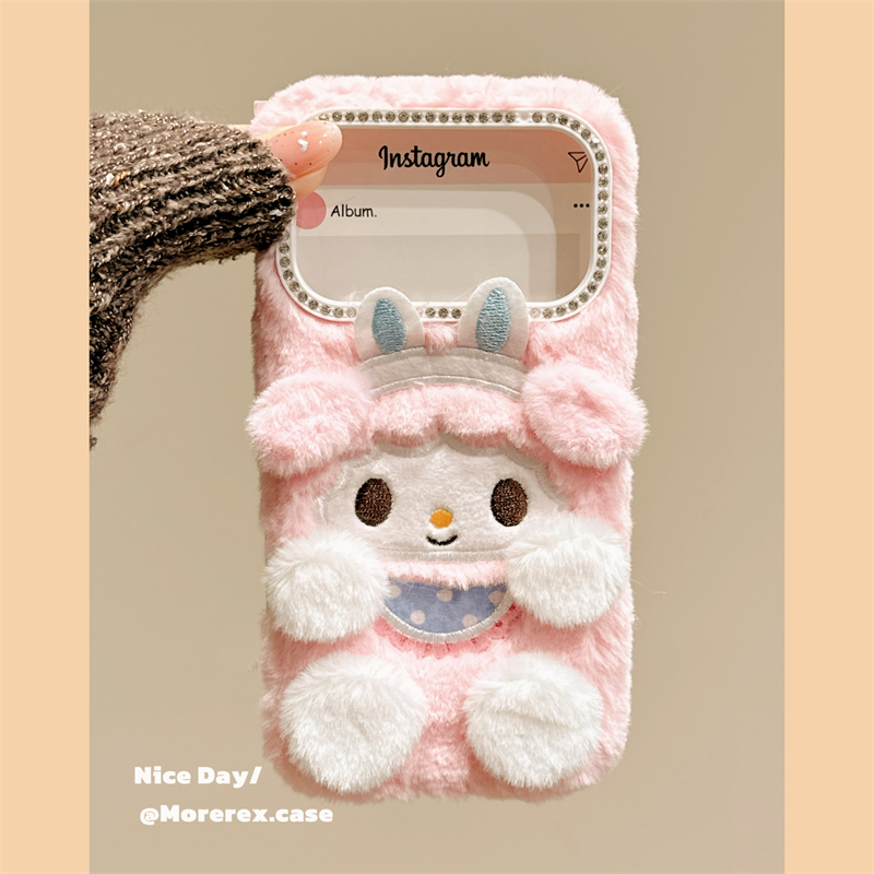 MoreRex秋冬立体粉色毛绒美乐蒂适用苹果17手机壳iphone16promax新款15pro可爱14防摔保护套13卡通17女款超火