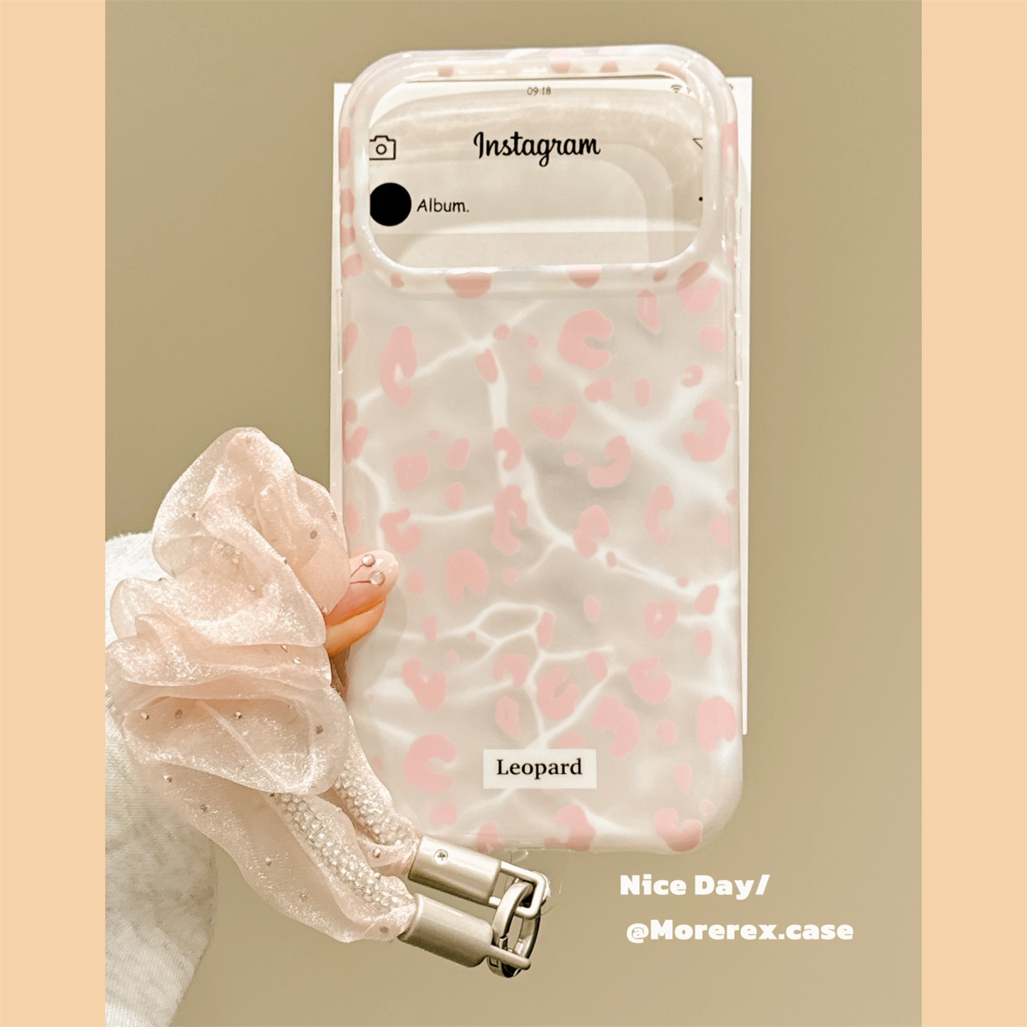 MoreRex 日韩ins大理石豹纹带挂绳适用苹果18手机壳小众iphone17promax新款18pro全包14防摔保护套13女15高级