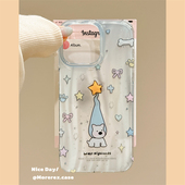 MoreRex 镭射ins可爱旋转星星西高地小狗适用苹果15手机壳iphone16promax新款 14创意13全包防摔保护套16pro女