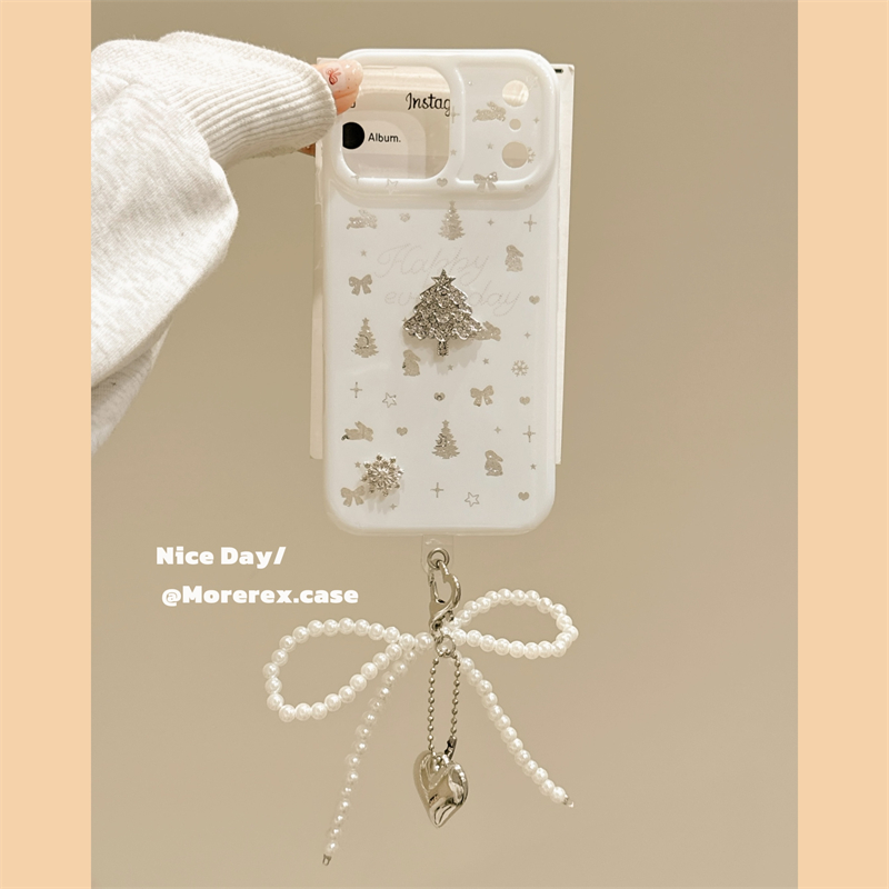 MoreRex ins冬日氛围感立体闪钻圣诞树适用苹果17手机壳iphone16promax新款15pro双层14防摔保护套13高级17女