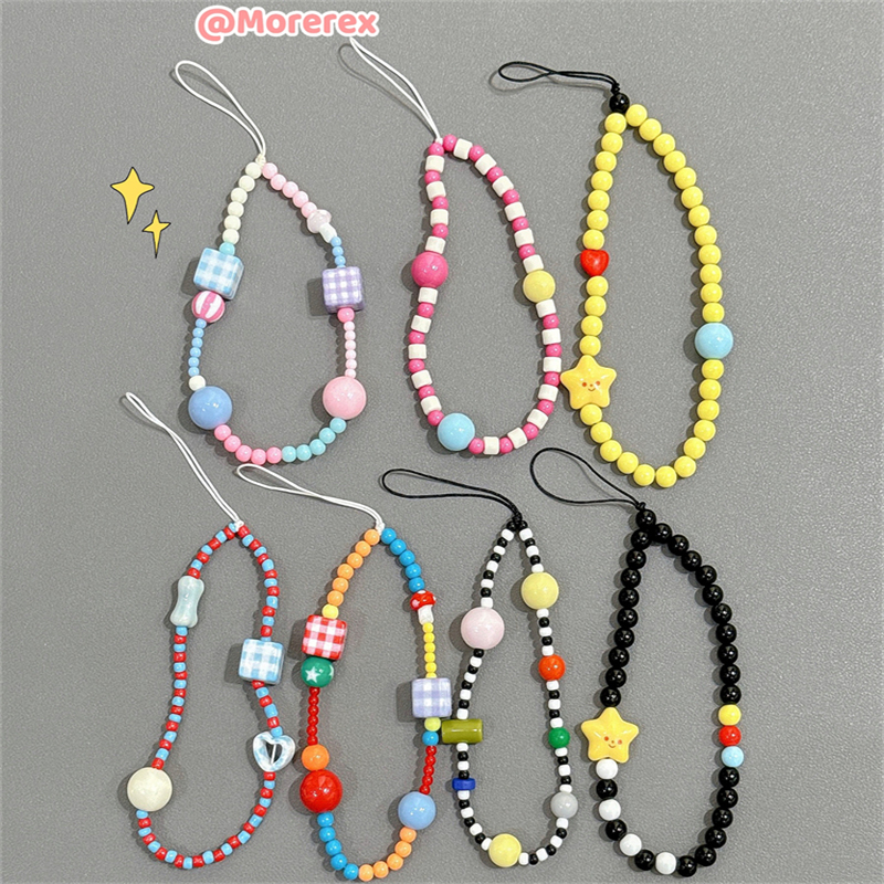 彩色挂链手机壳链条配件挂环少女ins风串珠diy手环贴片挂件可爱创意珠子挂绳钥匙扣水晶ccd手工自制挂坠款式