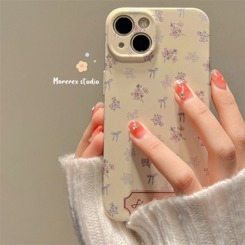 ins风简约紫色小碎花适用iphone15promax手机壳少女心苹果16高级感新款13promax硅胶女14pro极简12防摔11全包