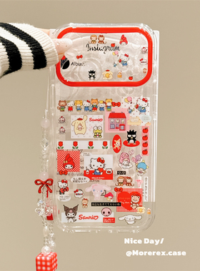 MoreRex日韩透明HelloKitty卡通适用苹果17手机壳iphone16promax新款17pro双层14防摔保护套13全包15女款可爱