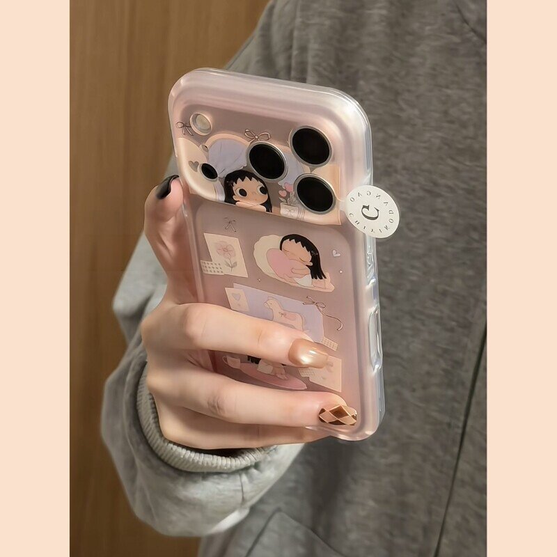 MoreRex 甜美ins软萌小玉插画适用苹果18手机壳磨砂iphone17promax新款18pro全包15防摔保护套14少女心16超火