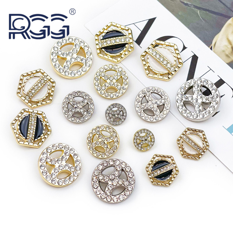 RGG精简轻奢镶钻金属女装纽扣图片
