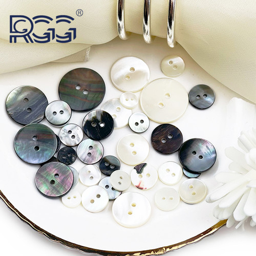 轻奢真贝扣黑蝶塔罗贝壳扣子