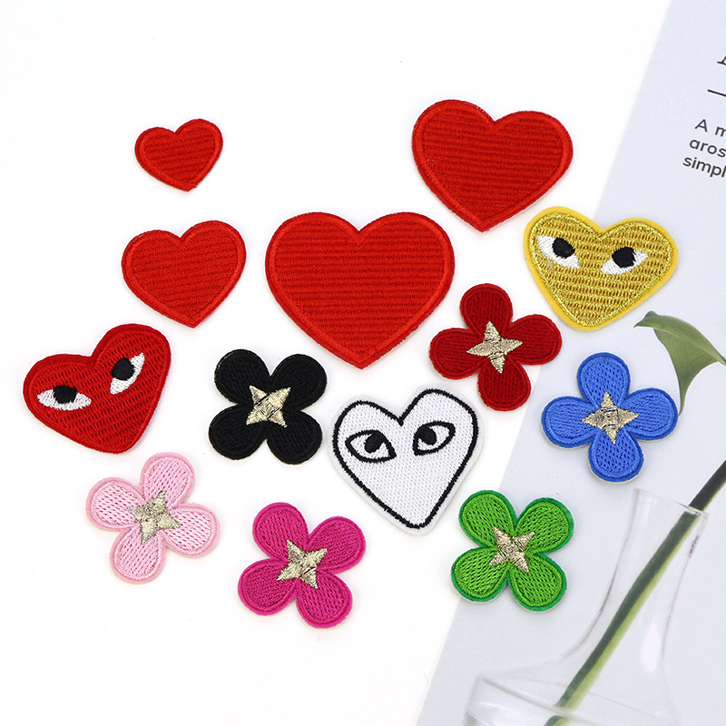 免缝心形四叶草刺绣布贴背胶熨烫贴标衣服裤子包包枕头破洞补丁贴,居家布艺,布贴,淘宝优惠券,粉丝福利购,淘宝优惠卷