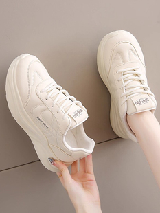 潮牌轻便不累脚百搭老爹鞋女款秋季新款休闲软底厚底增高运动鞋子