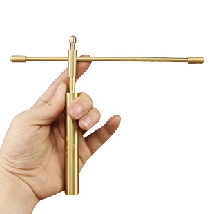 黄铜台湾唐仁同款寻龙尺杨公高精度风水摆件地质探测棒辅助罗盘