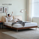 莫语 伯特布艺床 中古复古风实木磨砂布软包床包豪斯风主卧双人床