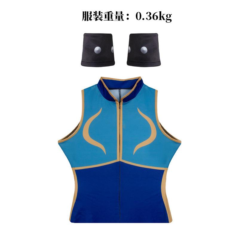 街头霸王6春丽cos服 万圣节紧身连体衣服春丽旗袍舞台表演游戏服