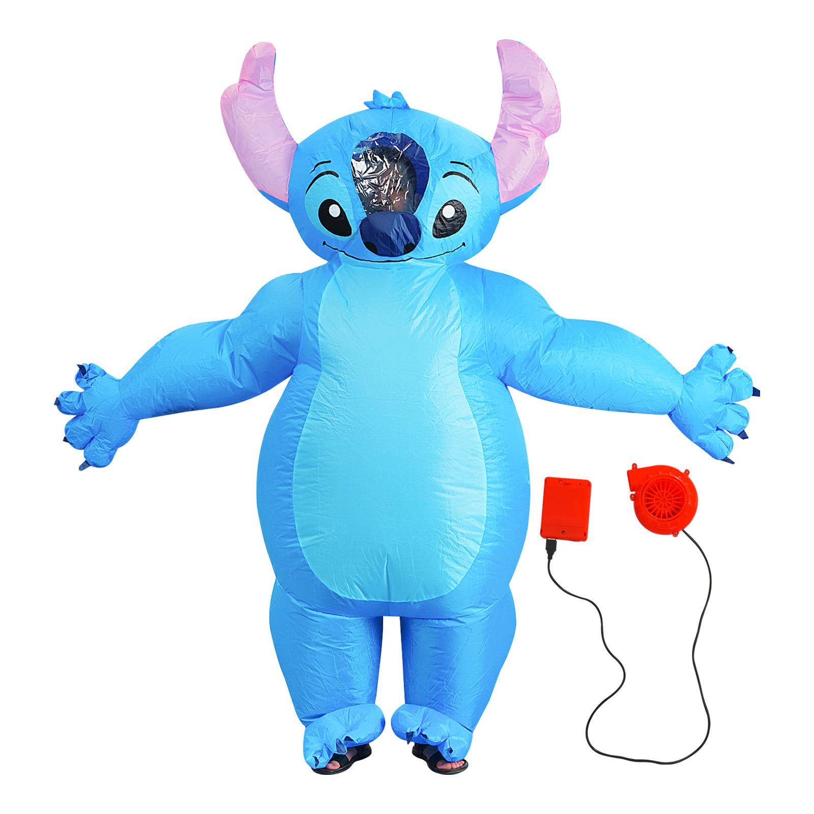 万圣节爆款玩偶装史迪仔cos服史迪仔成人卡通充气玩偶街头演出服