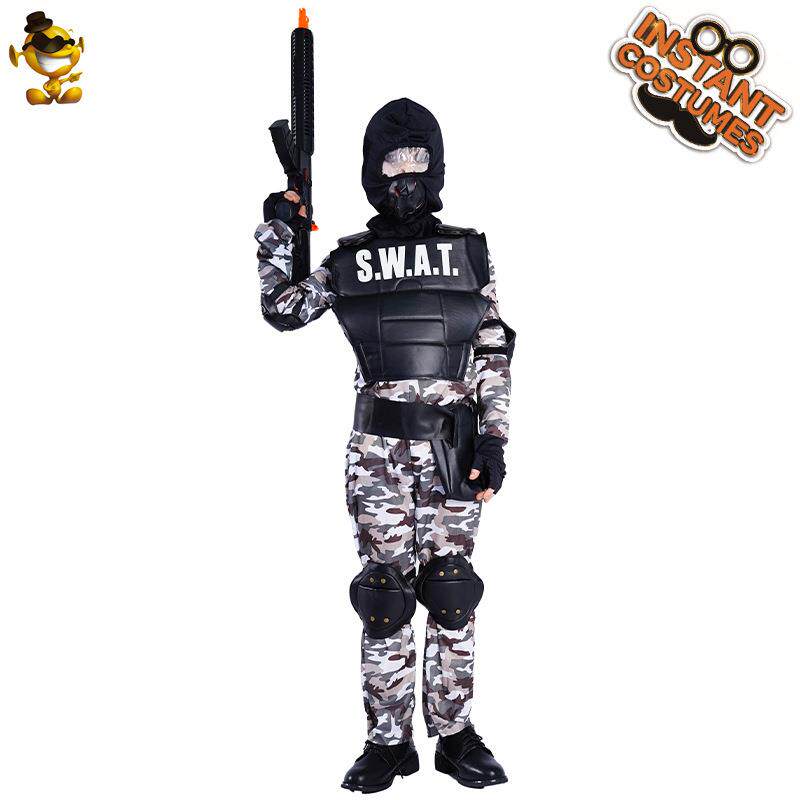 儿童万圣节小男孩军队特种兵服装 男童SWAT角色扮演服装cosplay