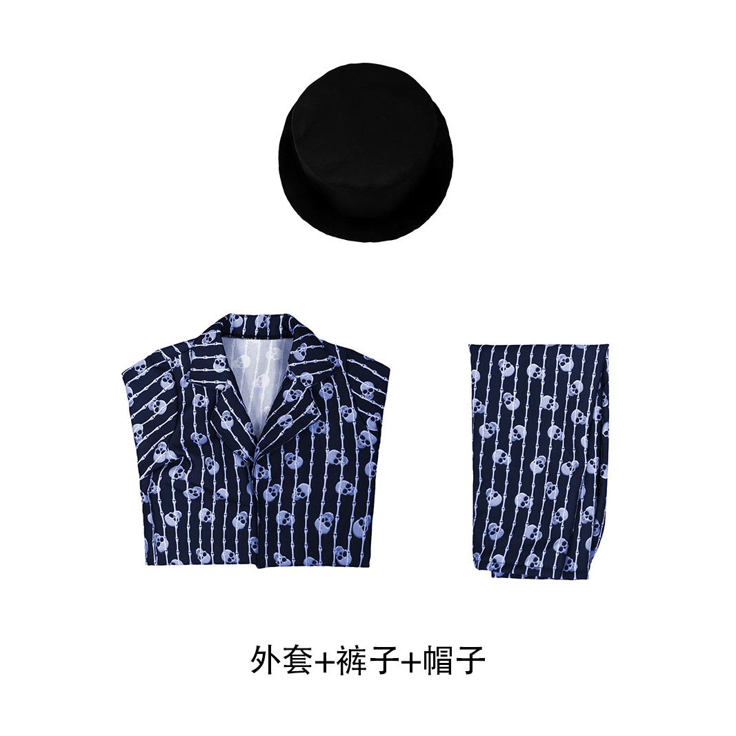 新款万圣节表演服装骷髅西装角色扮演服儿童连衣裙舞台cos演出服