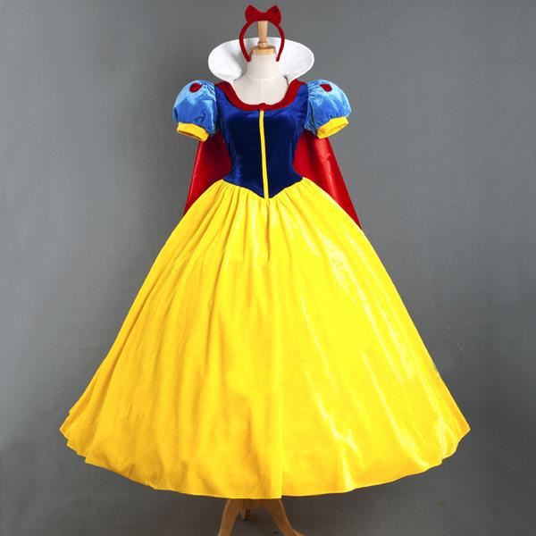 成人白雪公主裙舞台演出cosplay服装 含披风送裙撑万圣节服装