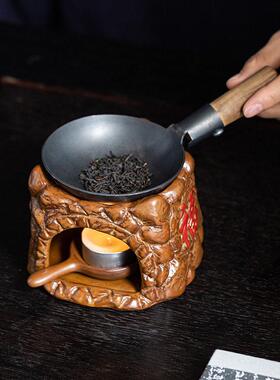 日式蜡烛温茶炉煮茶炉子茶壶加热底座温茶器烤茶盘香炉炒茶烘茶器