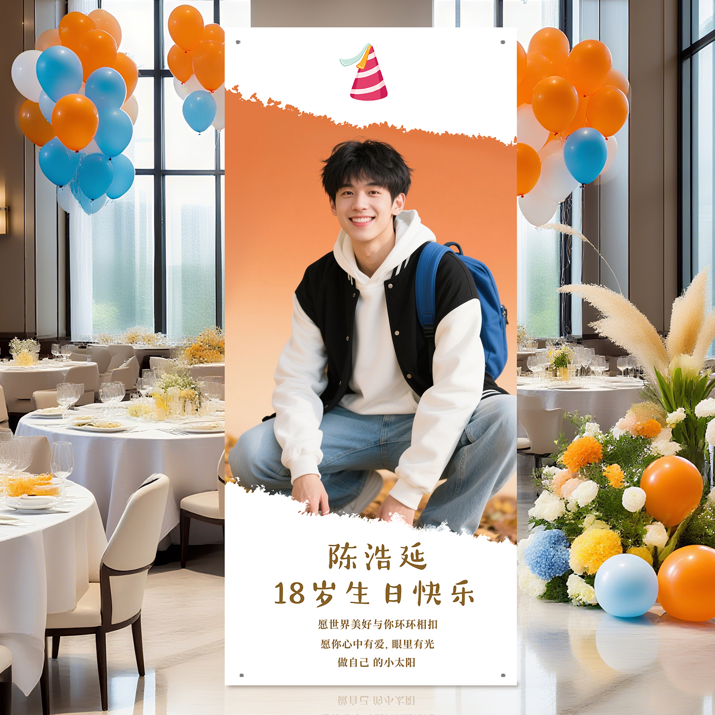易拉宝定制人形立牌18岁生日海报